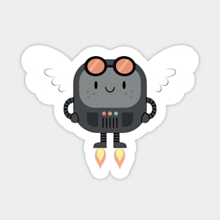 Cute flying robots Sticker